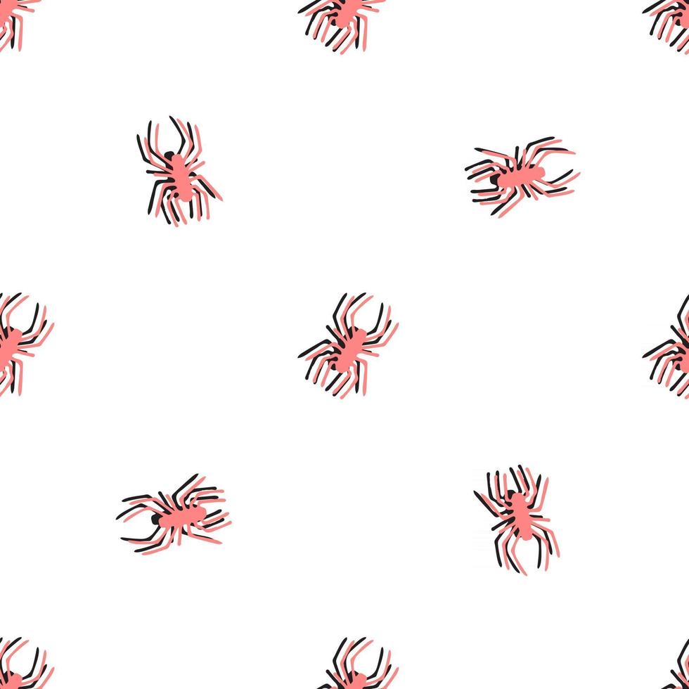 Seamless pattern with spiders Halloween background vector