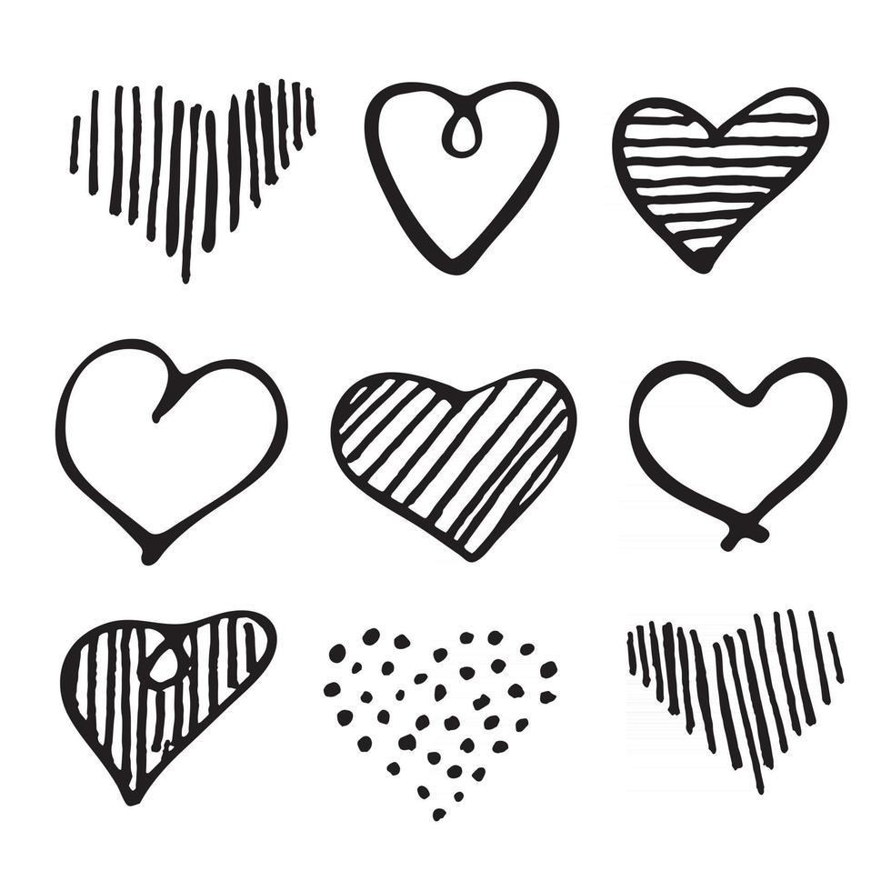 Love seamless pattern romantic doodle hearts unique vector