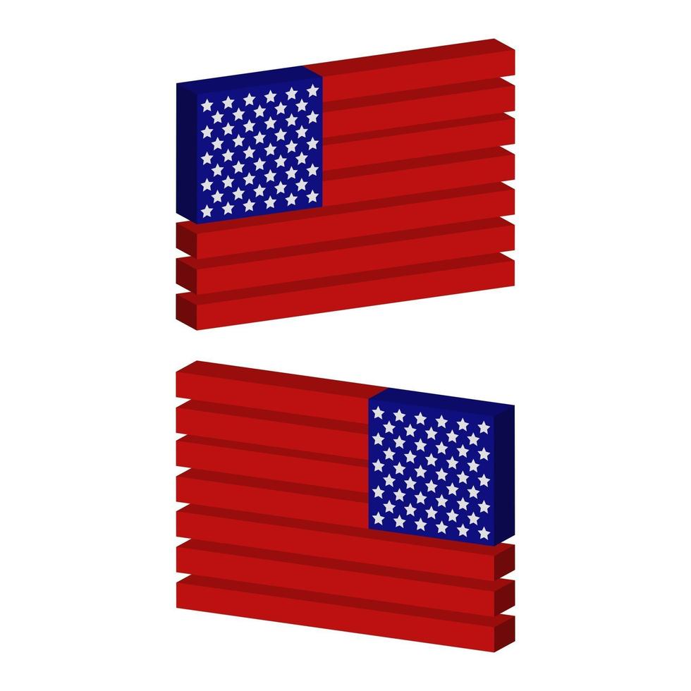United States Flag Illustrated In Vector