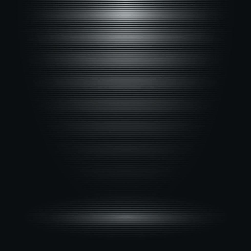 Black empty room with spotlight and horizontal lines texture. Abstract dark studio room. you can used for background and display brand or product. Black edition. Vector illustration