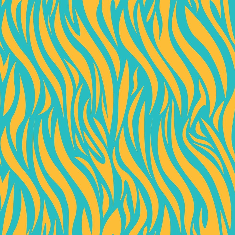 Ilustración vectorial de rayas amarillas y azules formando un patrón sin fisuras de piel de cebra vector