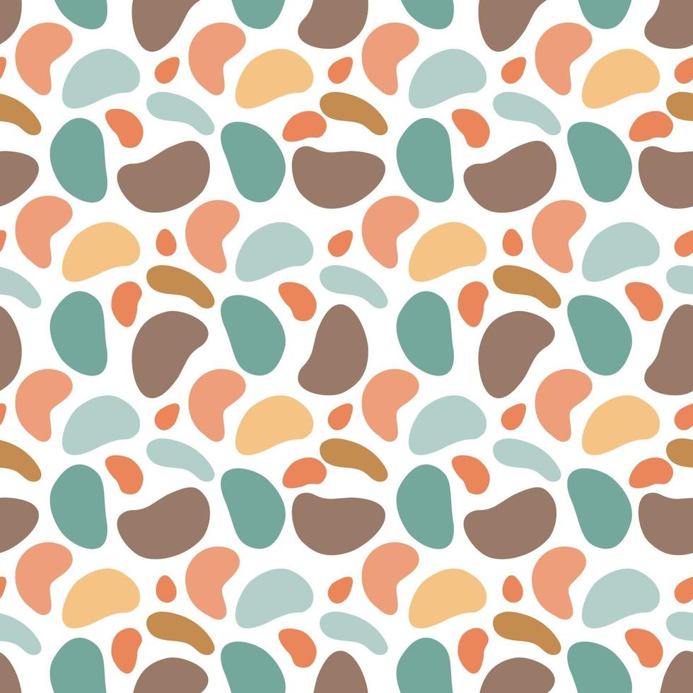 Vector illustration of seamless pattern of minimalist camouflage ornament drawn with earthy natural colors