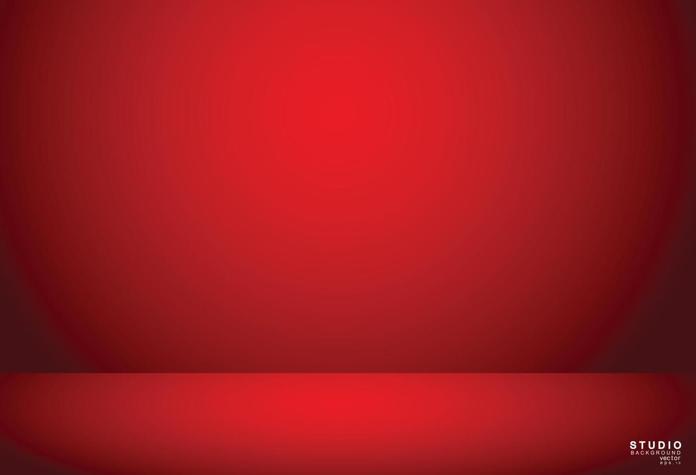 Empty red color studio room background vector