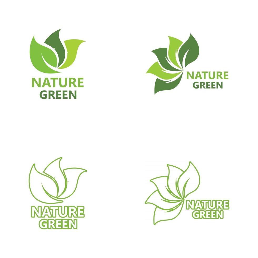 Green leaf nature logo ecology vector image