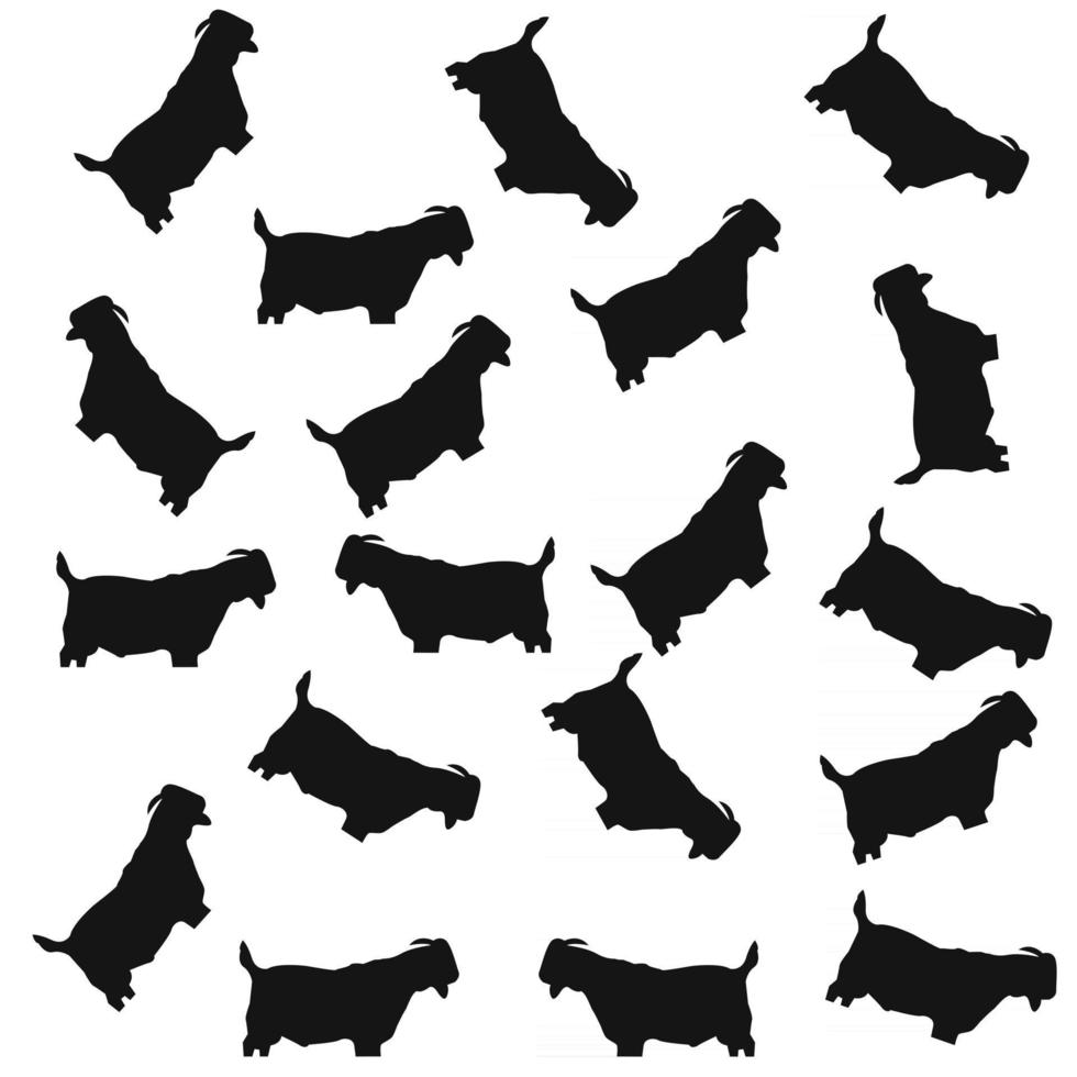 seamless black goat pattern  vector design