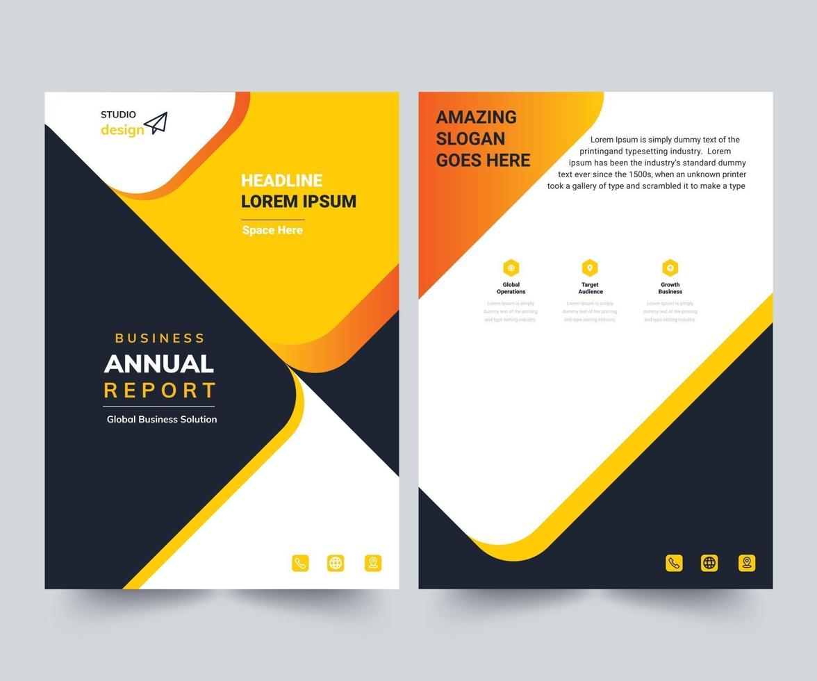 Annual Report Design Layout Template Corporate Business Flyer Template Modern Creative Trendy Design Report Cover vector