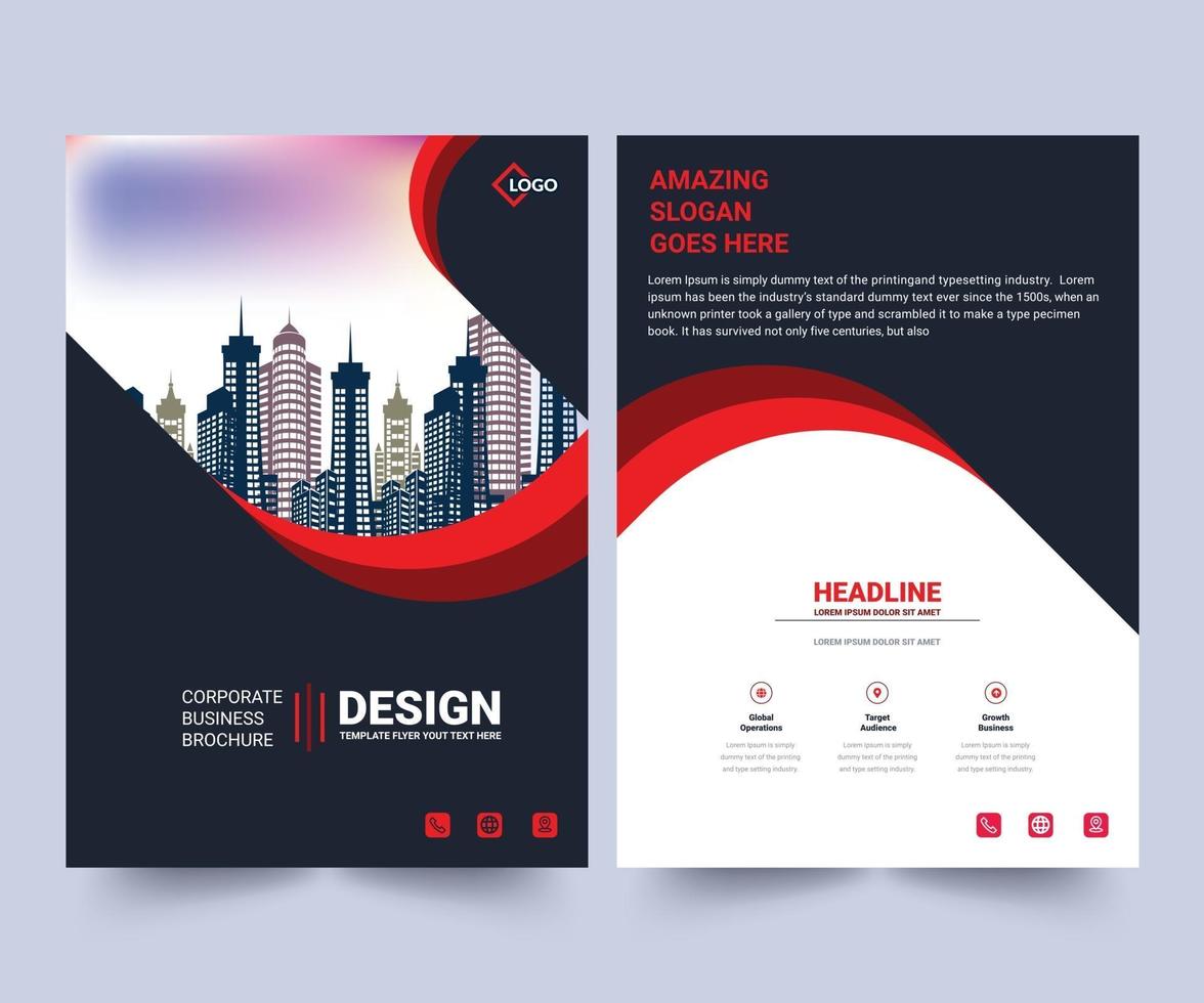 Curve Corporate Business Brochure Design Template vector