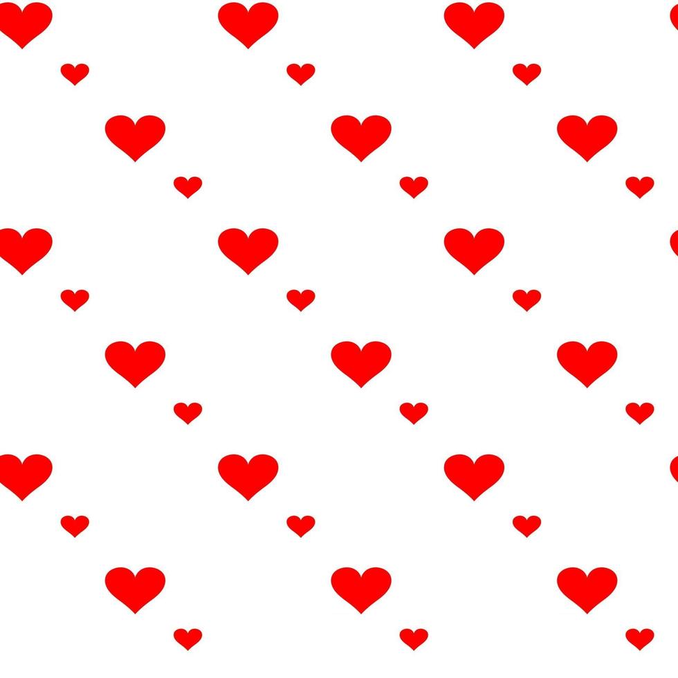 Modern banner with colorful seamless pattern of hearts on red background Abstract love symbol vector