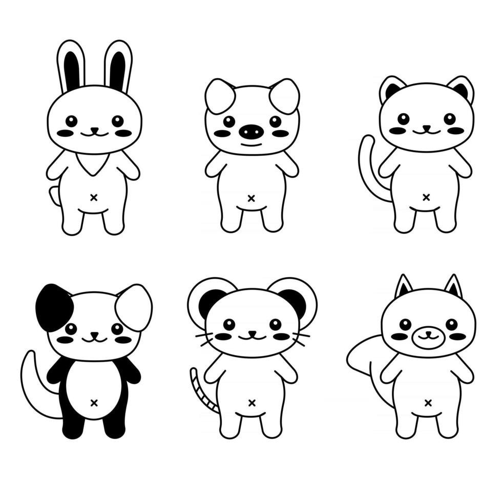 cute animal Kawaii animal vector