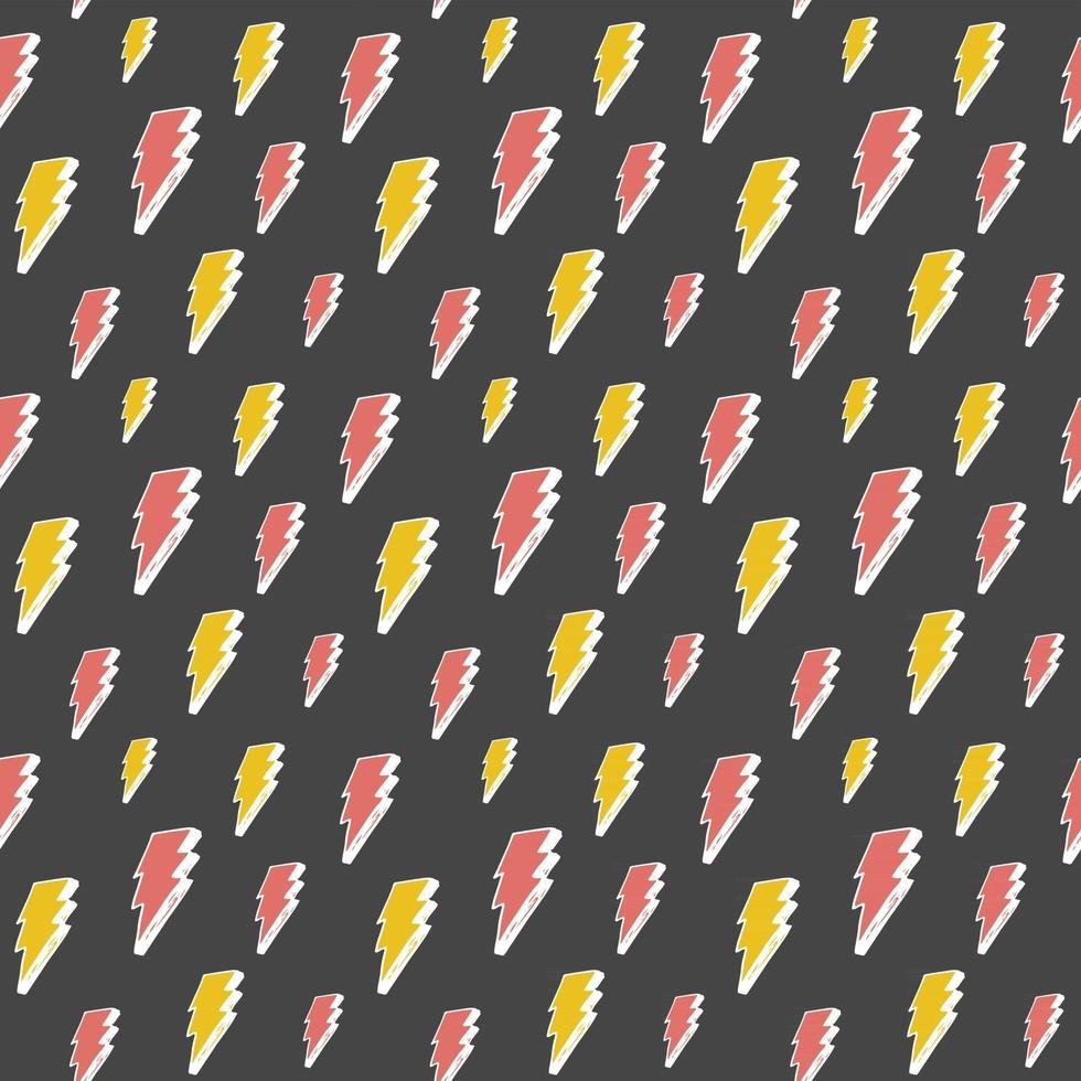 Lightning seamless pattern vector illustration. Hand drawn sketched doodle lightning symbols