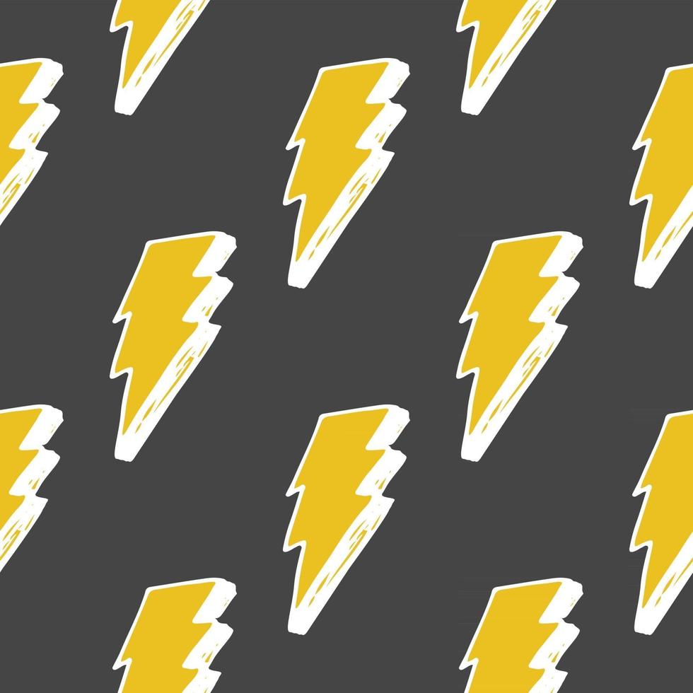 Lightning seamless pattern vector illustration. Hand drawn sketched doodle lightning symbols