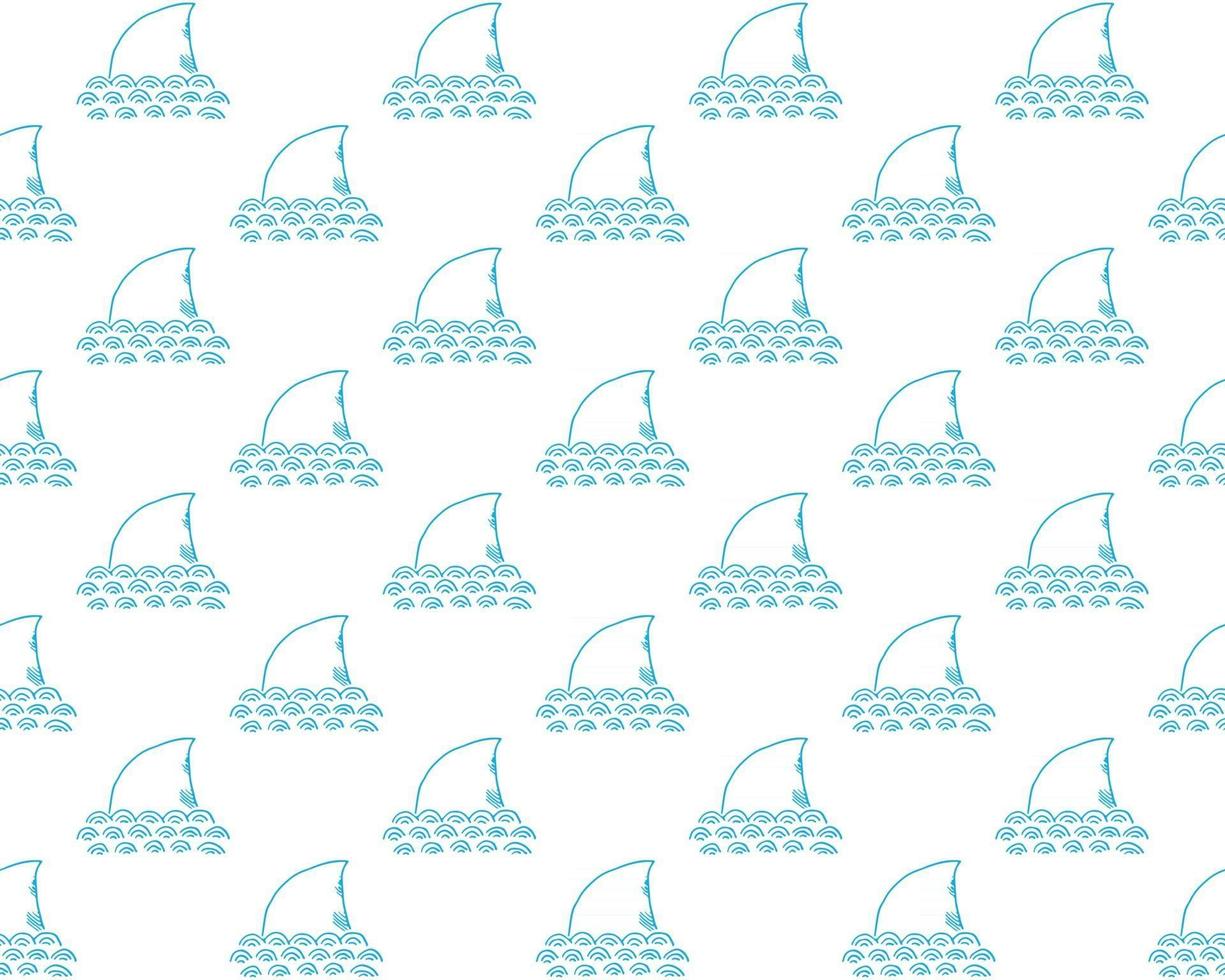 Shark seamless pattern, Hand drawn sketched doodle shark, vector illustration