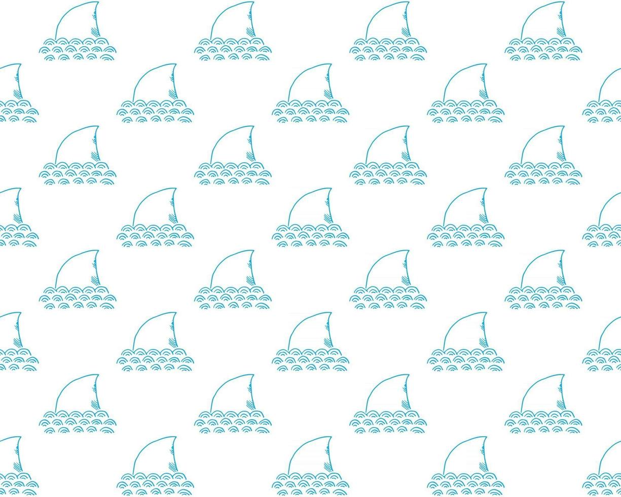 Shark seamless pattern, Hand drawn sketched doodle shark, vector illustration