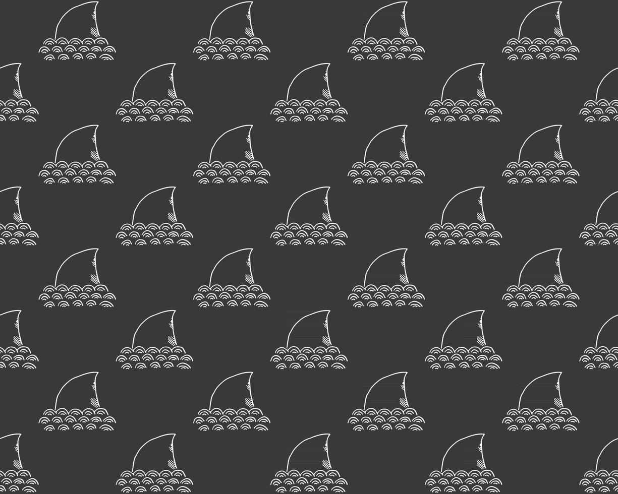 Shark seamless pattern, Hand drawn sketched doodle shark, vector illustration