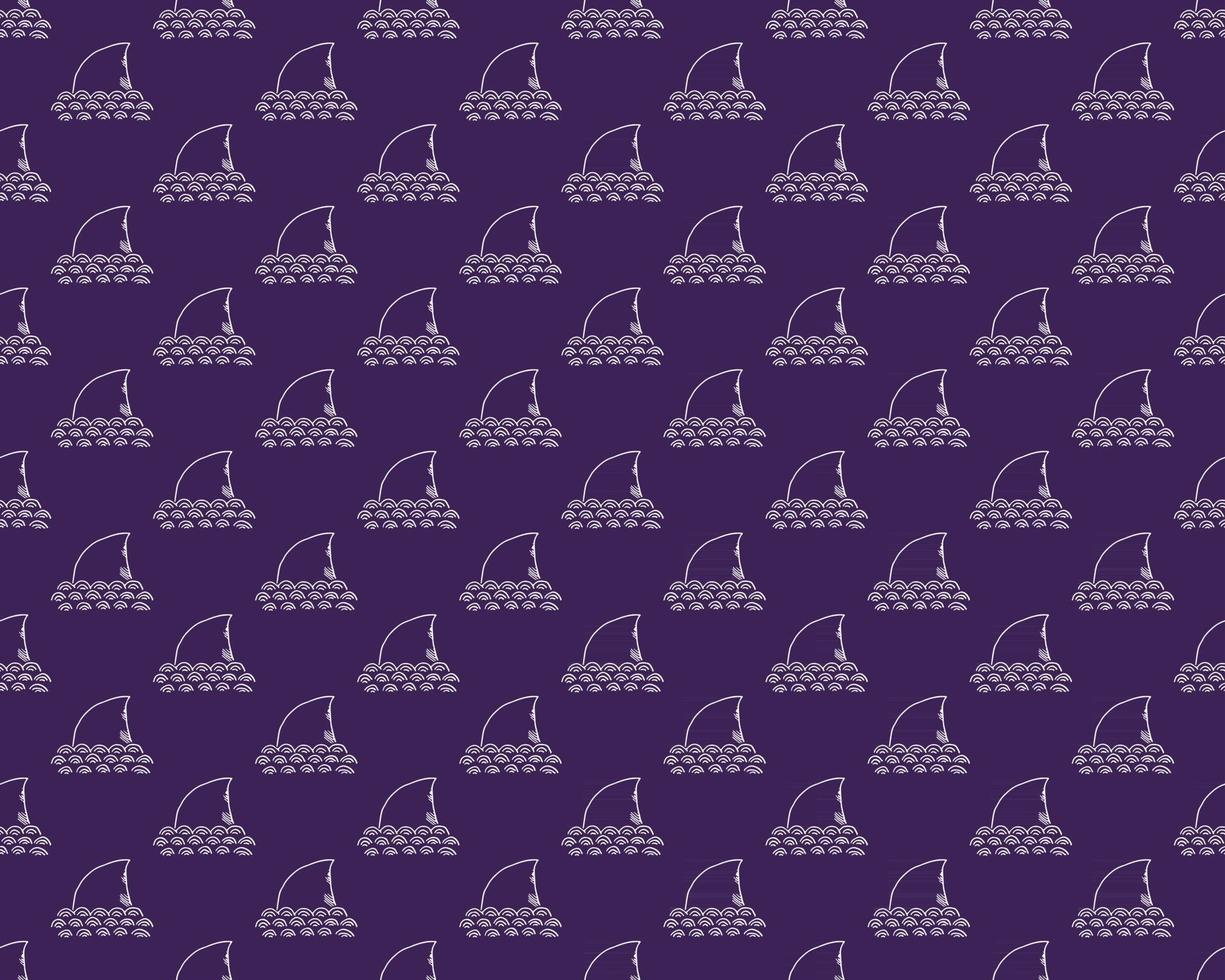 Shark seamless pattern, Hand drawn sketched doodle shark, vector illustration
