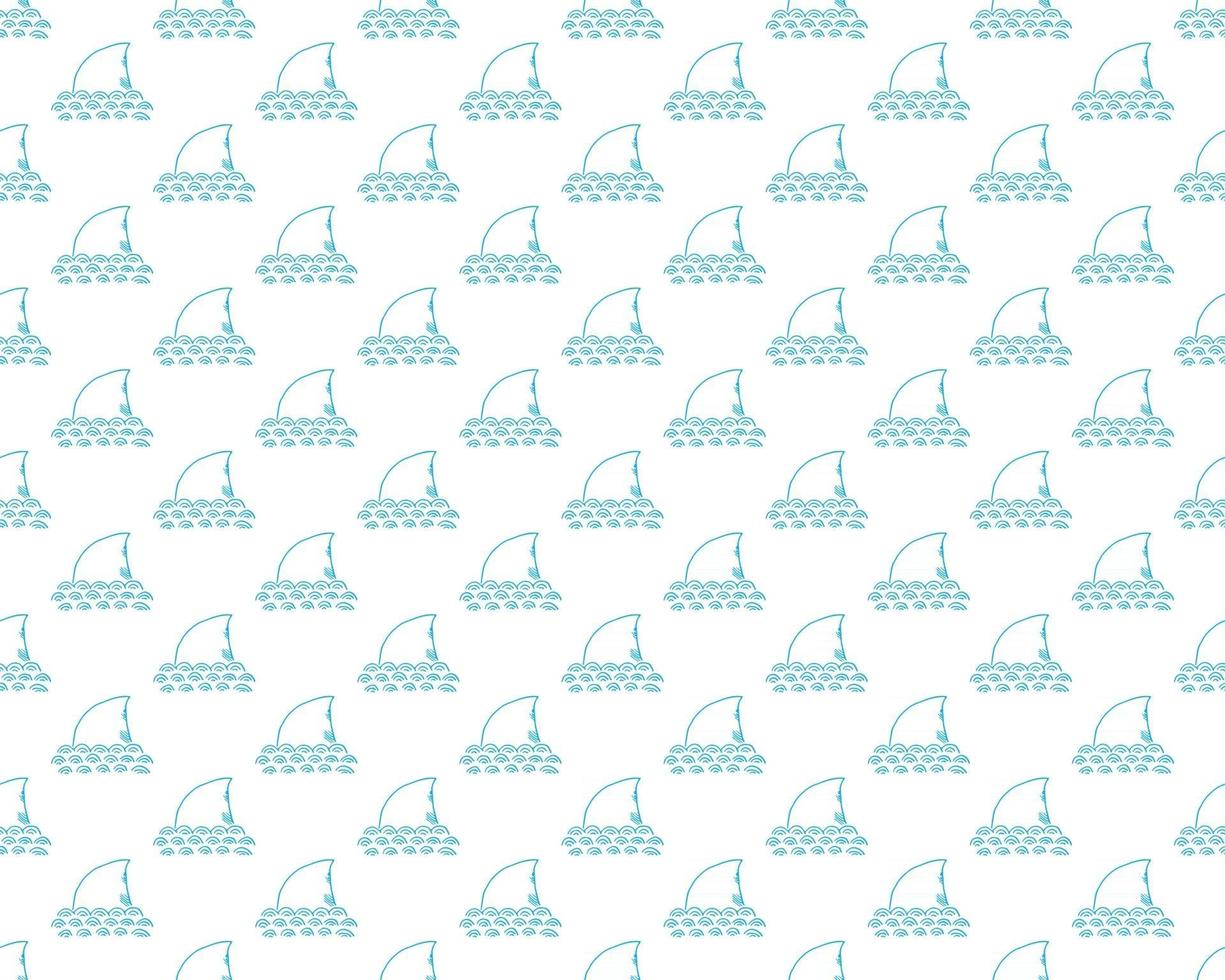 Shark seamless pattern, Hand drawn sketched doodle shark, vector illustration