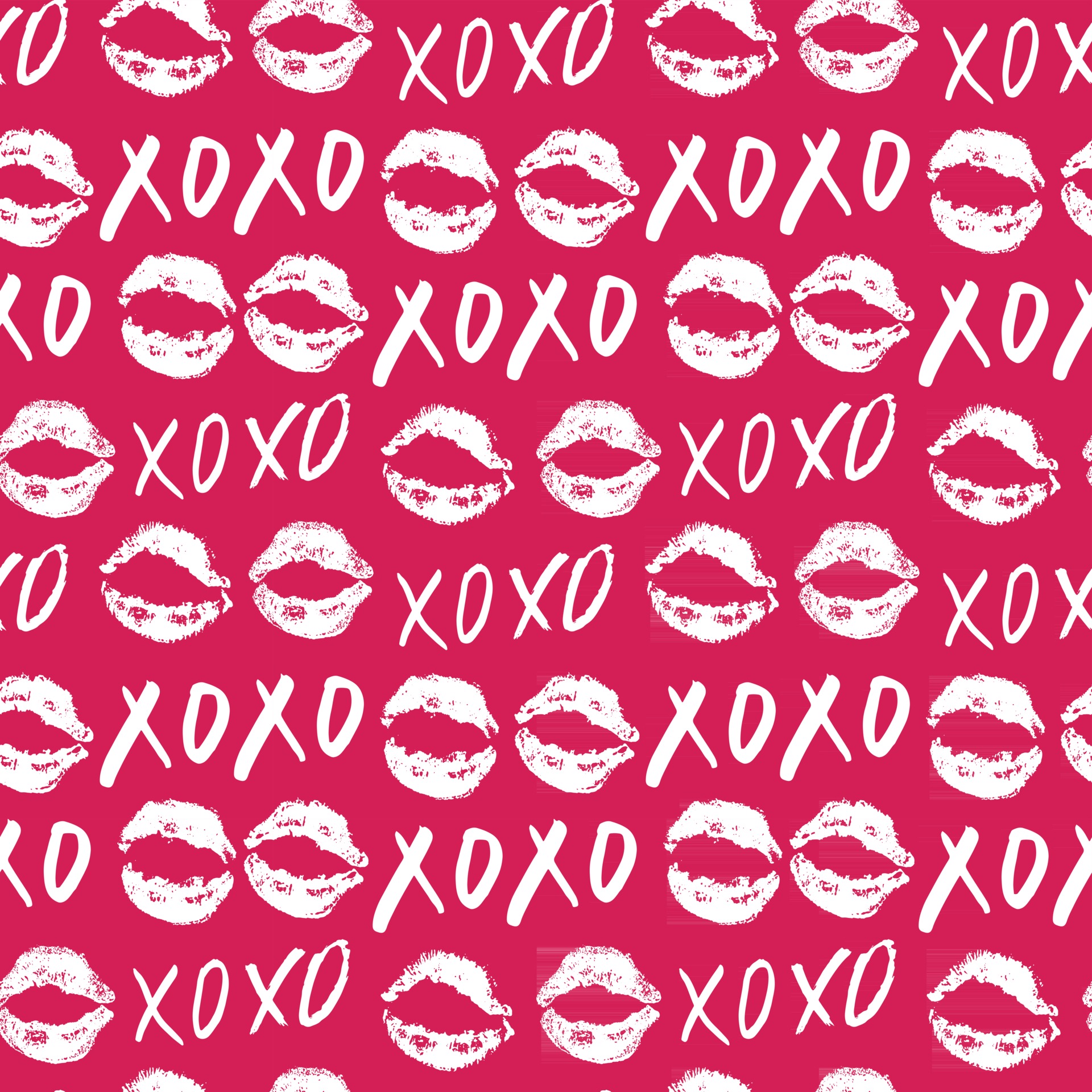 Xoxo Brush Lettering Signs Seamless Pattern Grunge Calligraphic