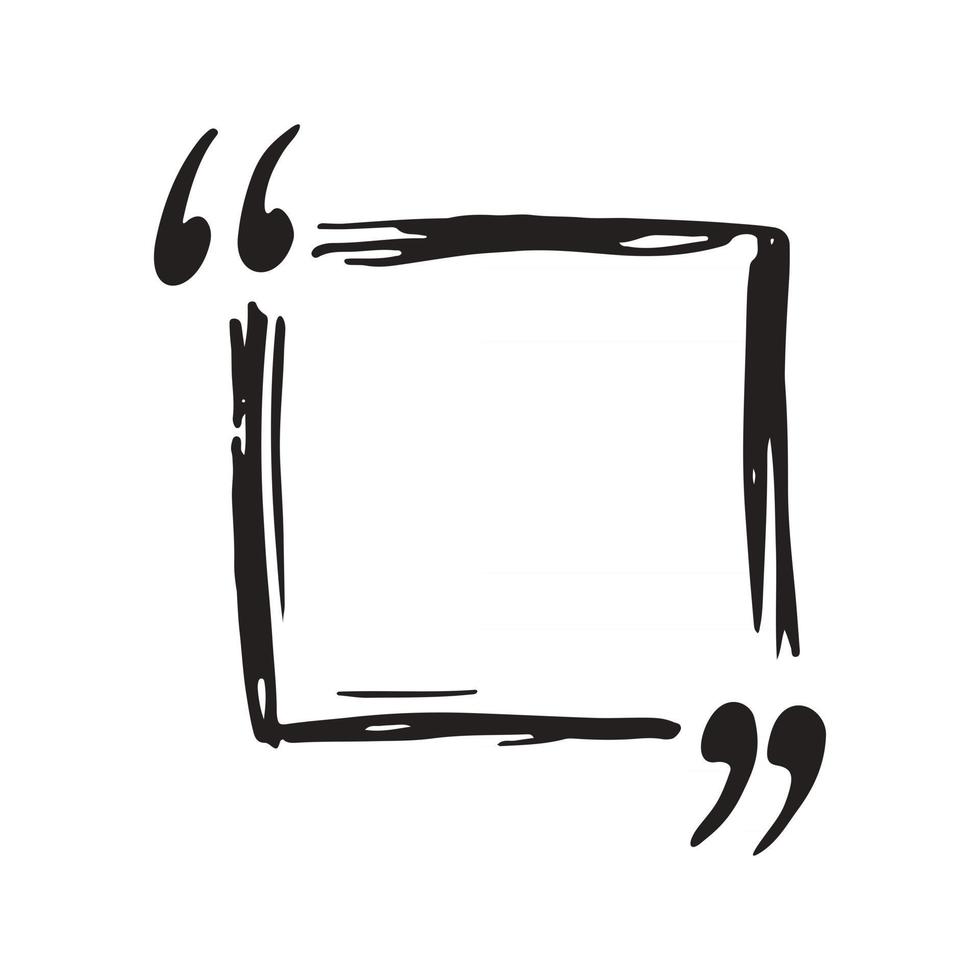 Quote box or quotation frame hand drawn sketch doodle vector illustration