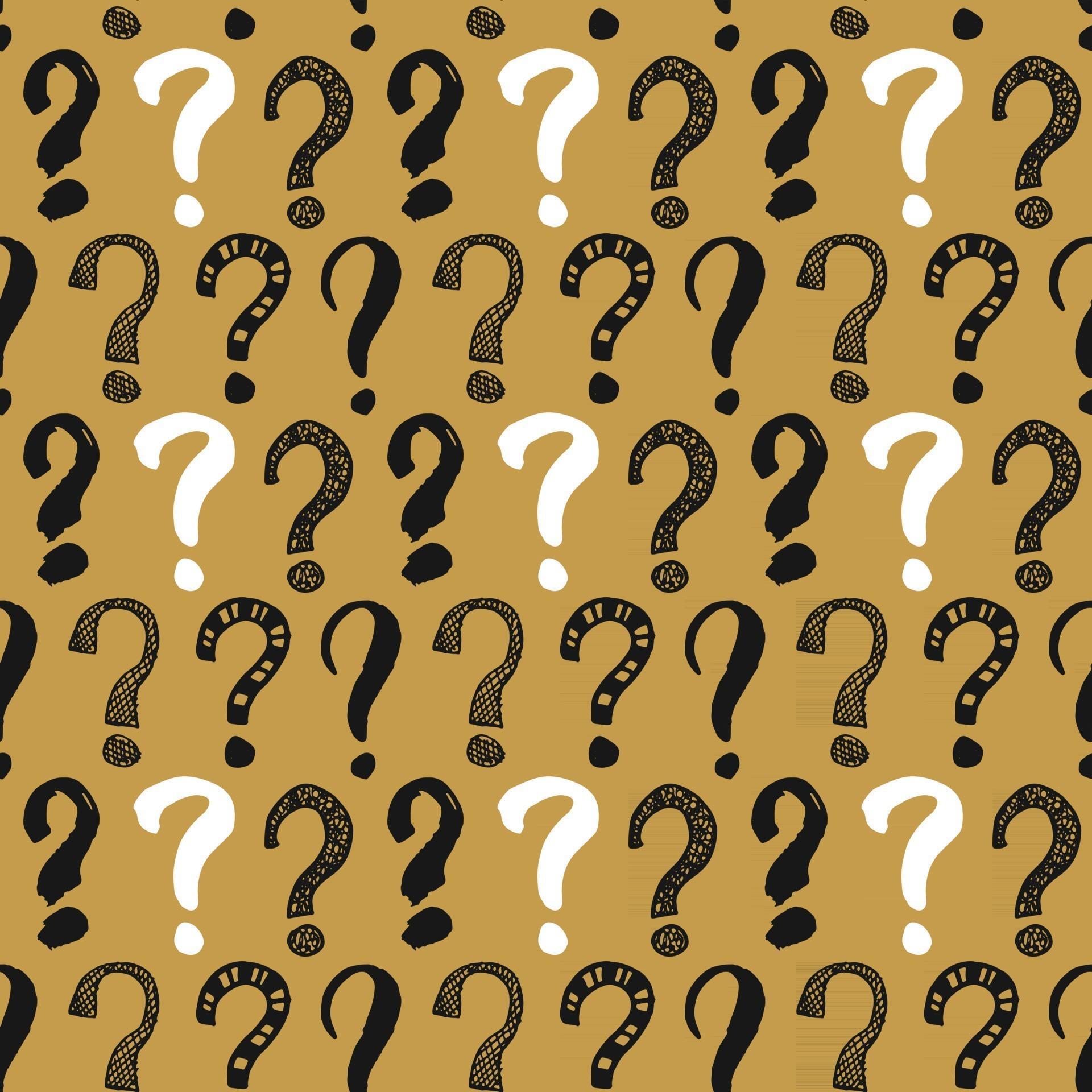 Questions marks seamless pattern. Hand drawn sketched doodle signs