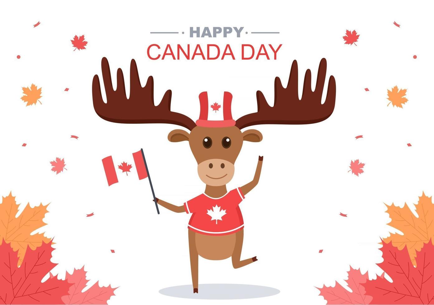 feliz día de canadá celebración ilustración vector