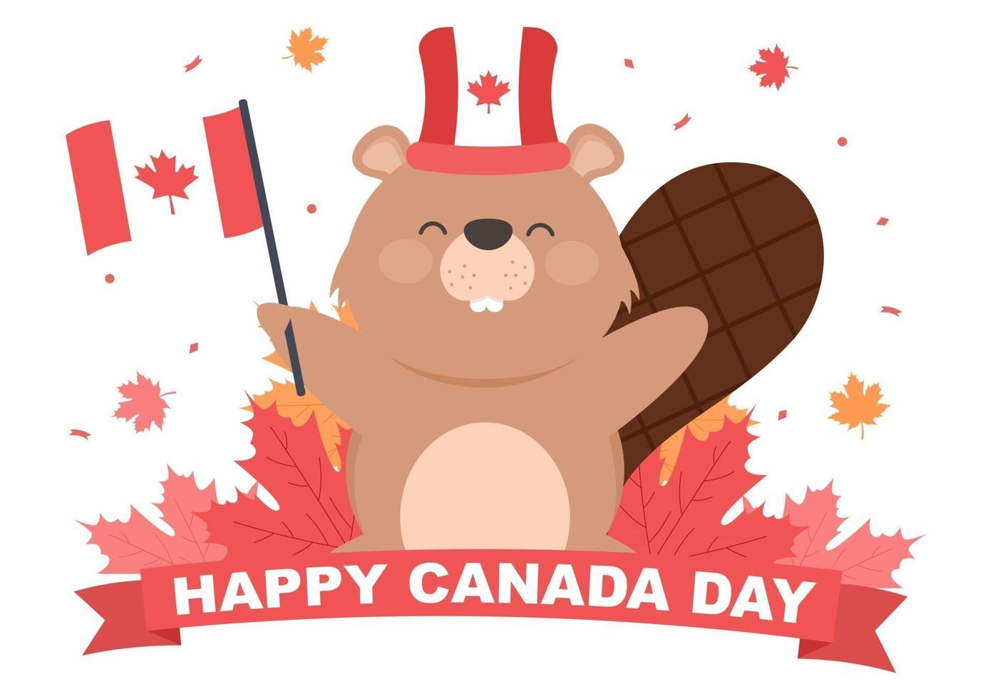 feliz día de canadá celebración ilustración vector