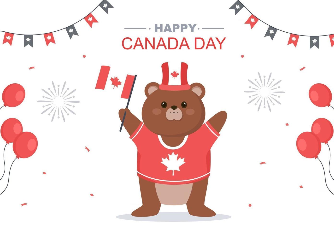 feliz día de canadá celebración ilustración vector