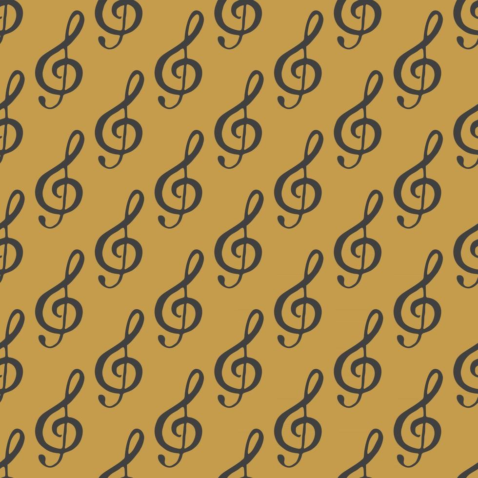 Music note seamless pattern vector illustration. Hand drawn sketched doodle music notes symbols