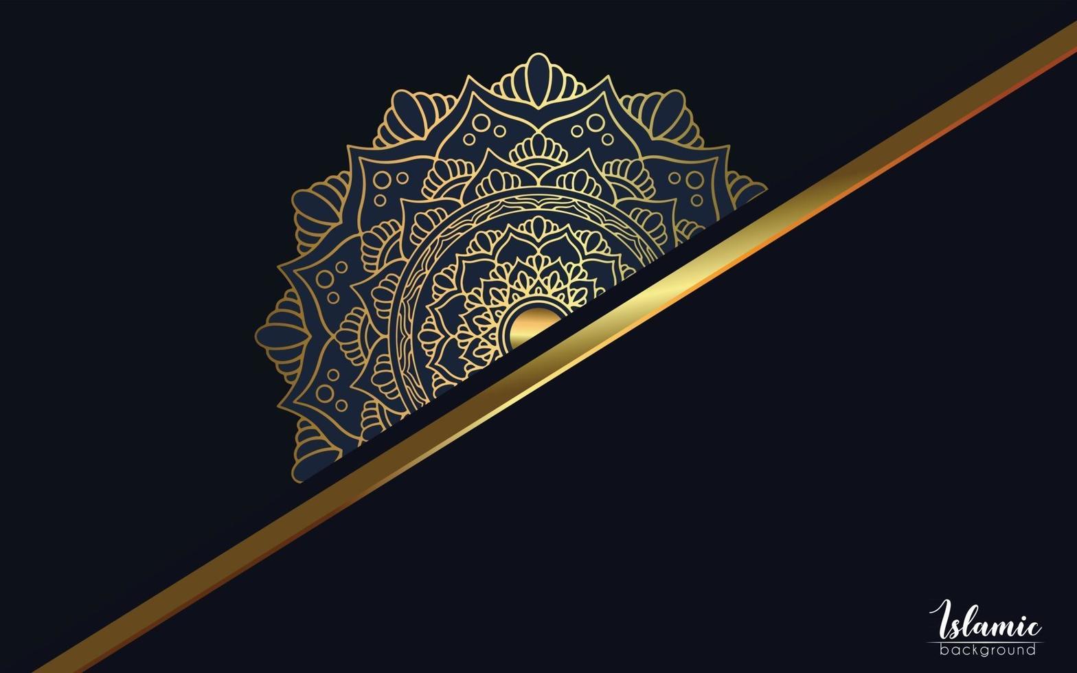 Luxury mandala background with golden arabesque  Pro Vector