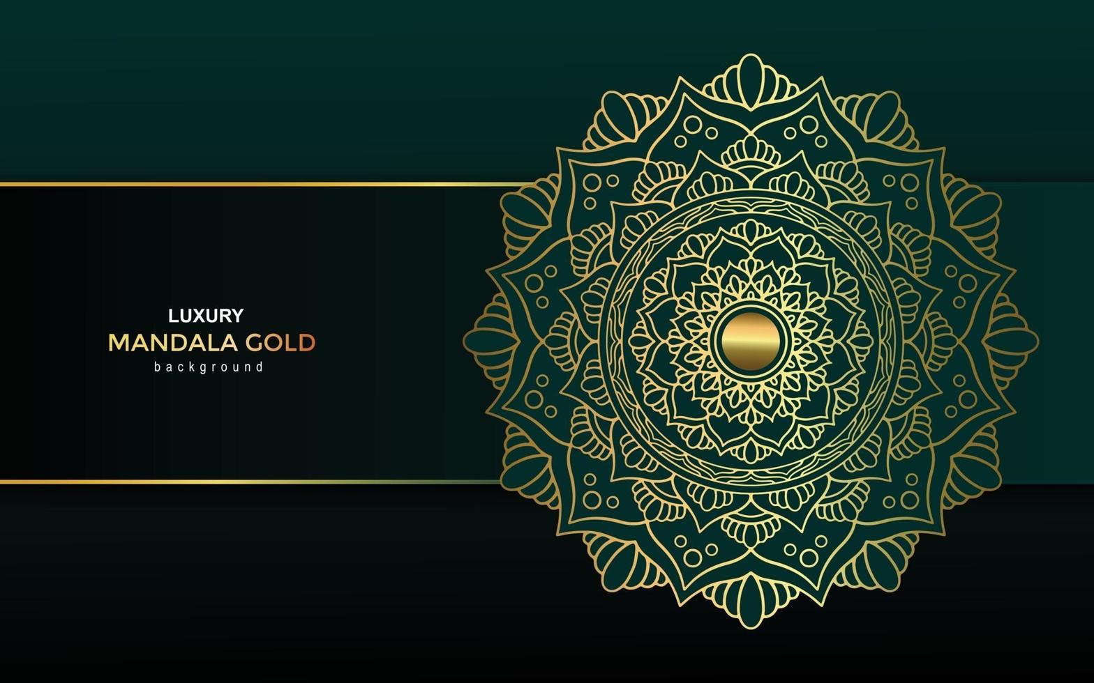 Luxury mandala background with golden arabesque  Pro Vector