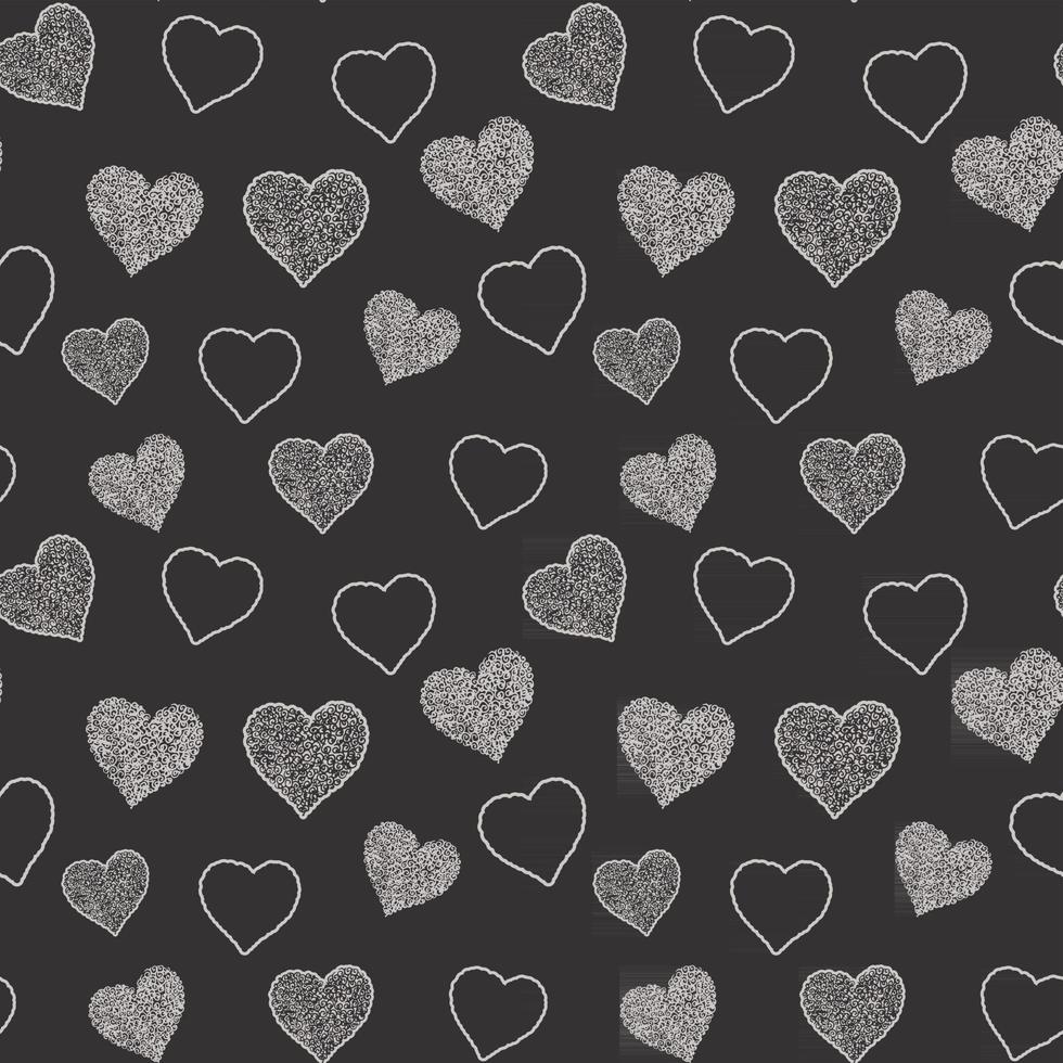 Ilustración de vector de patrón transparente de símbolo de corazón. boceto dibujado a mano doodle fondo. fondo del día de san valenciano o del día de la mujer