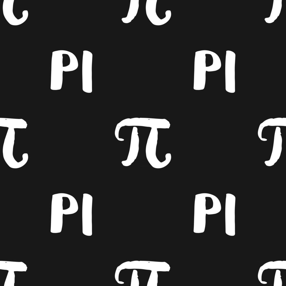 Pi symbol seamless pattern vector illustration. Hand drawn sketched Grunge mathematical signs and formulas, Vector illustration