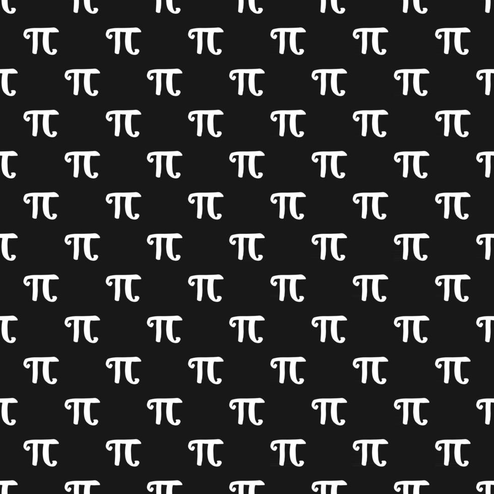 Pi symbol seamless pattern vector illustration. Hand drawn sketched Grunge mathematical signs and formulas, Vector illustration