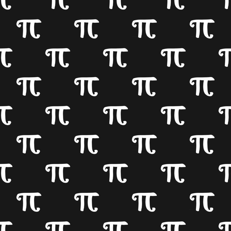 Pi symbol seamless pattern vector illustration. Hand drawn sketched Grunge mathematical signs and formulas, Vector illustration