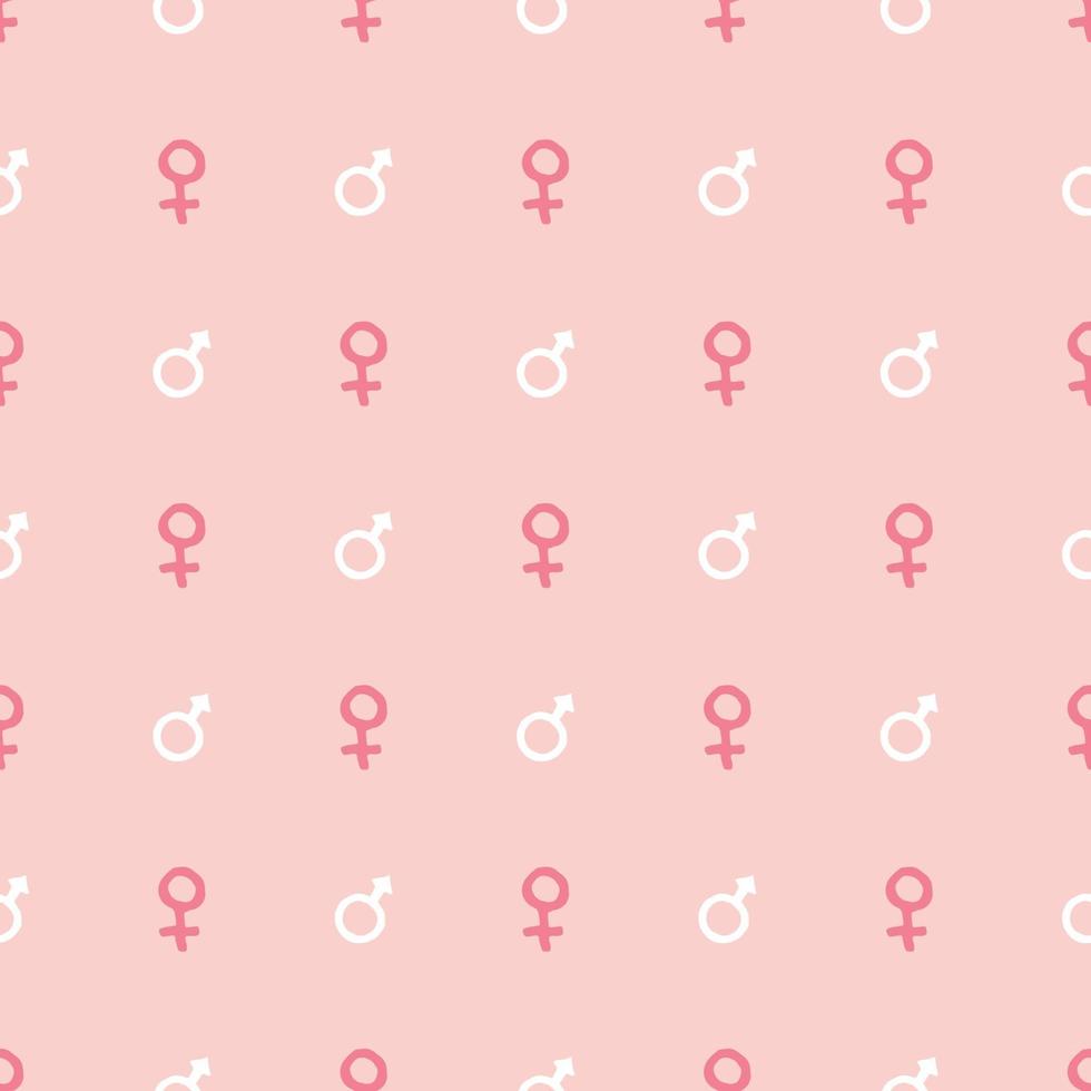 Mars and Venus seamless pattern vector illustration. Hand drawn sketched doodle gender background