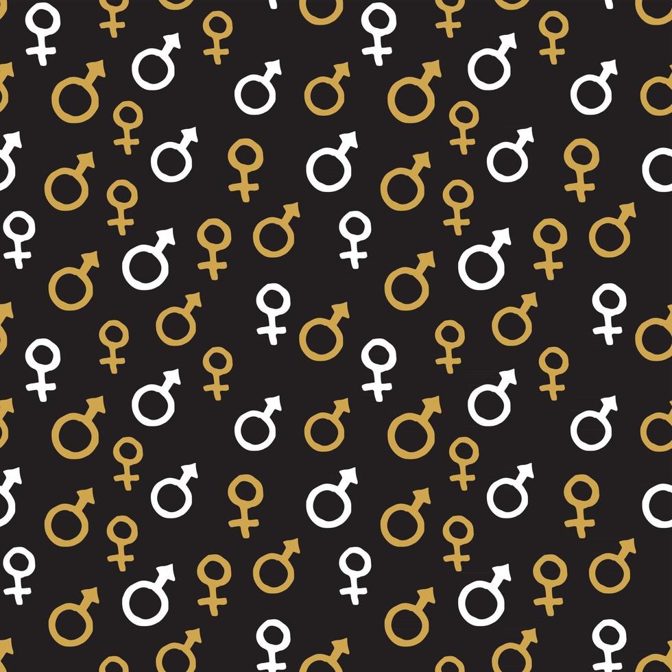 Mars and Venus seamless pattern vector illustration. Hand drawn sketched doodle gender background