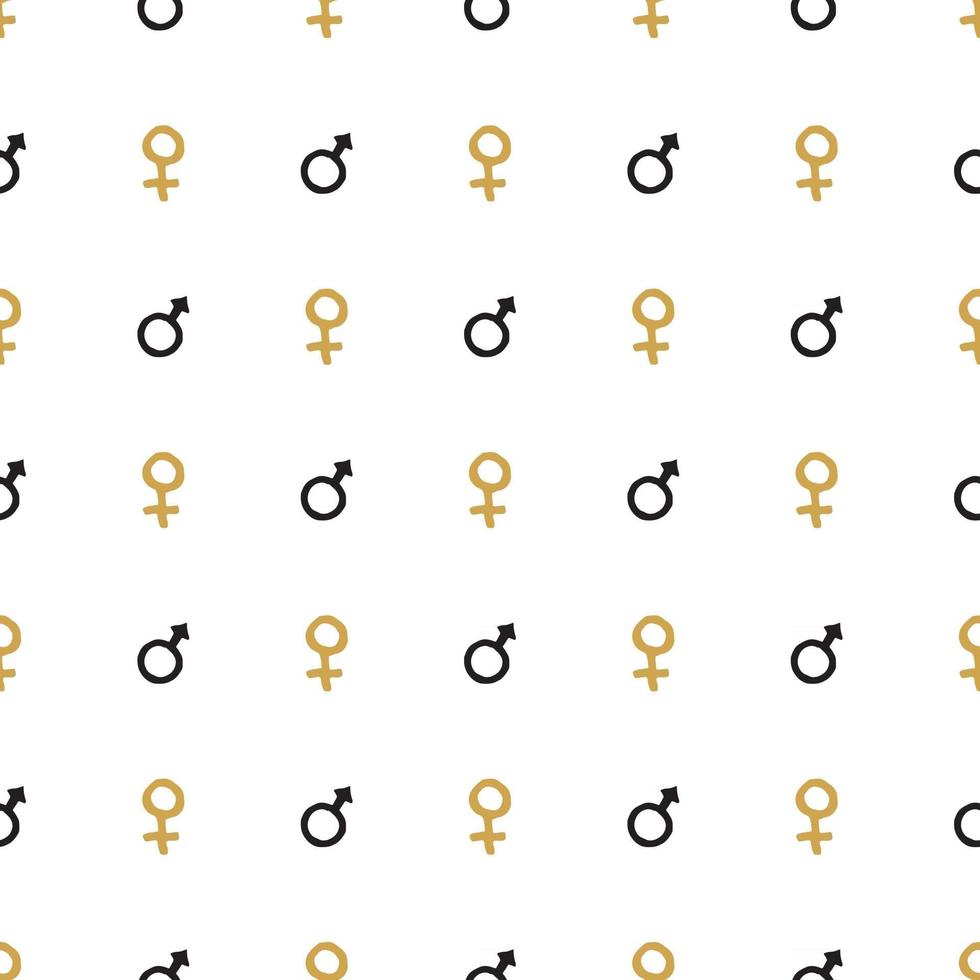 Mars and Venus seamless pattern vector illustration. Hand drawn sketched doodle gender background