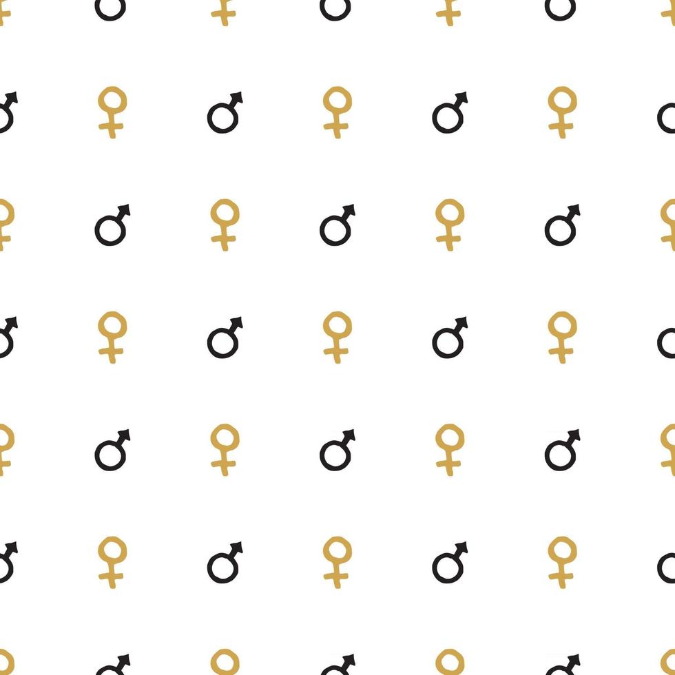 Mars and Venus seamless pattern vector illustration. Hand drawn sketched doodle gender background