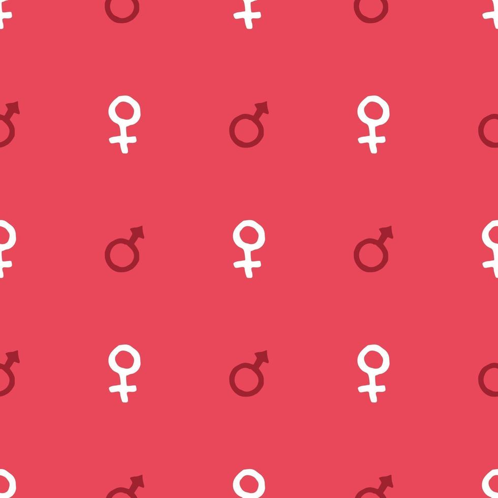 Mars and Venus seamless pattern vector illustration. Hand drawn sketched doodle gender background