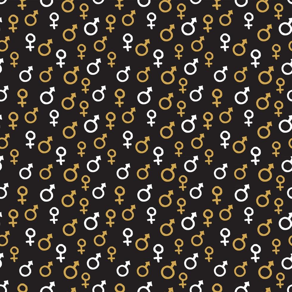 Mars and Venus seamless pattern vector illustration. Hand drawn sketched doodle gender background