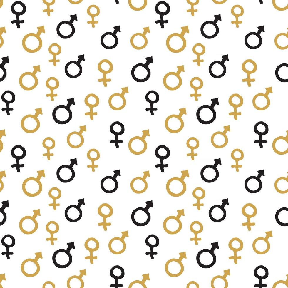 Mars and Venus seamless pattern vector illustration. Hand drawn sketched doodle gender background