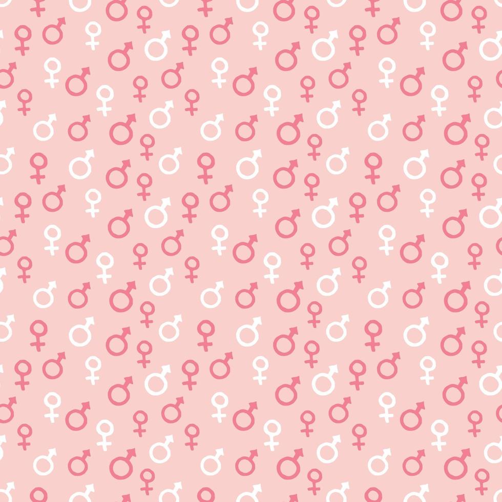 Mars and Venus seamless pattern vector illustration. Hand drawn sketched doodle gender background