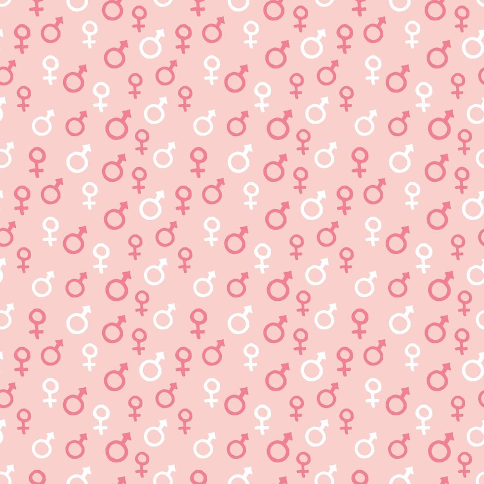 Mars and Venus seamless pattern vector illustration. Hand drawn sketched doodle gender background