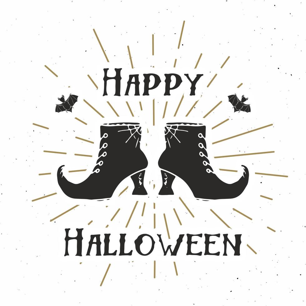 tarjeta de felicitación de halloween. Letrero de caligrafía de letras y elementos dibujados a mano, invitación a una fiesta o diseño de banner de vacaciones ilustración vectorial vector