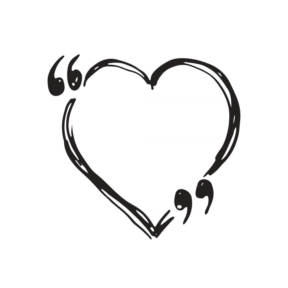 Quote box or quotation frame hand drawn sketch doodle vector illustration,