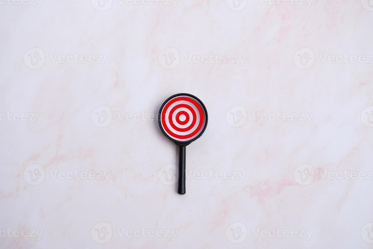 Magnifying glass on white background and business glow up and successful photo