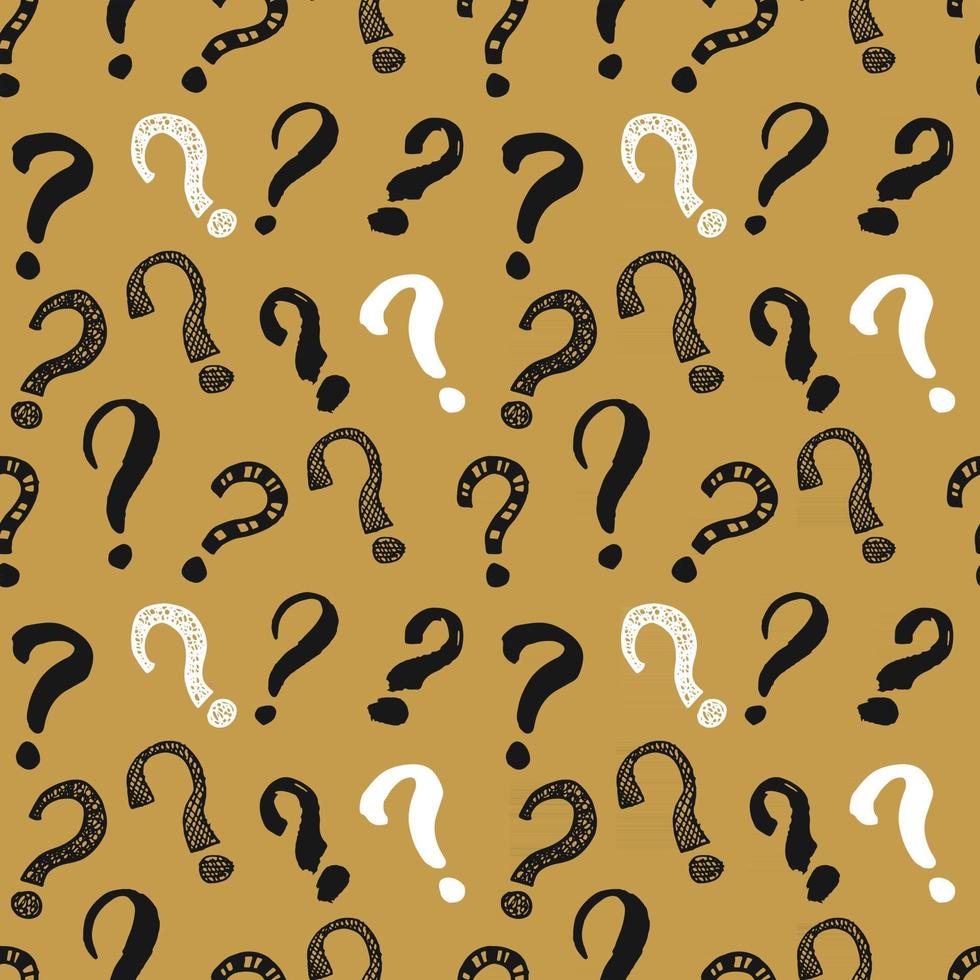 Questions marks seamless pattern. Hand drawn sketched doodle signs