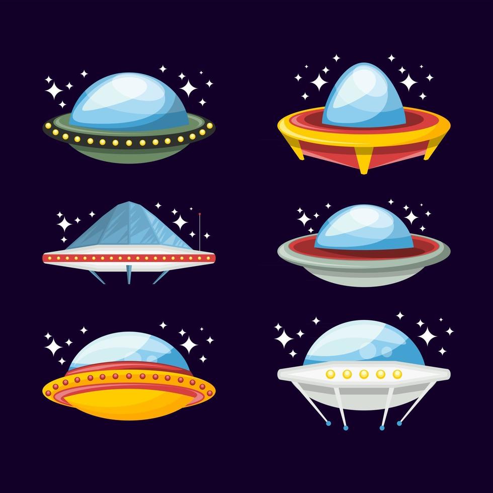 UFO Flat Icon Set vector