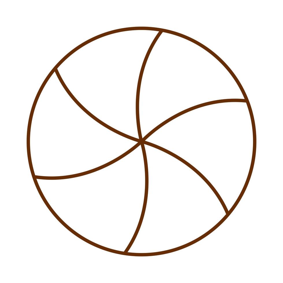 sweet swirl caramel candy cartoon line icon vector