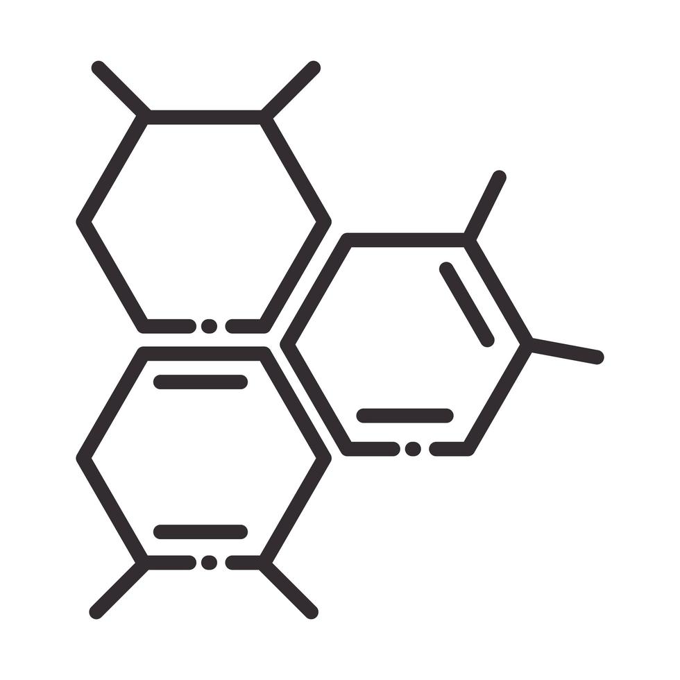 biology science molecule connection model element line icon style vector