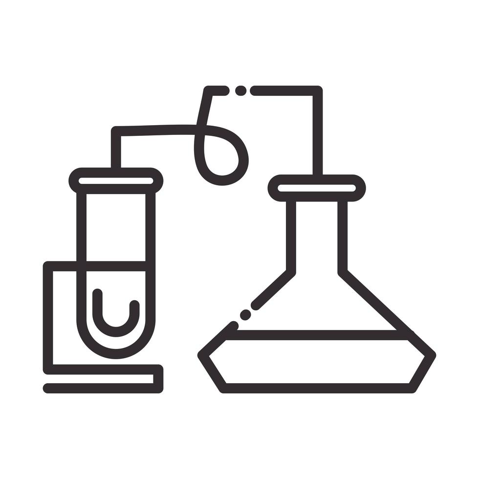 biology chemical experiment science element line icon style vector